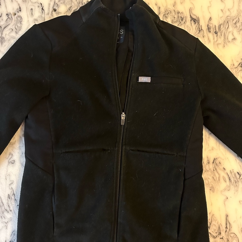 Figs black fleece jacket